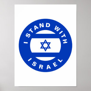 Ik sta met Israël aangepaste tekst en vlag Poster