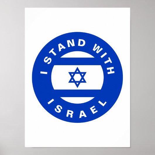 Ik sta met Israël aangepaste tekst en vlag Poster (Voorkant)