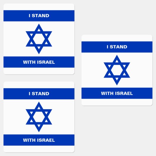 Ik sta met Israël aangepaste tekst Israël vlag vie Labels (Groep)