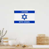 Ik sta met Israël aangepaste witte tekst Israël vl Poster (Keuken)