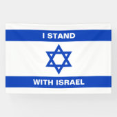Ik sta met Israël aangepaste witte tekst Israël vl Spandoek (Horizontaal)
