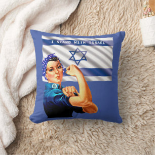 Ik sta met Israel Rosie & Flag Kussen