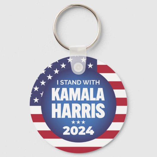 Ik sta met Kamala Harris 2024 Sleutelhanger (Voorkant)