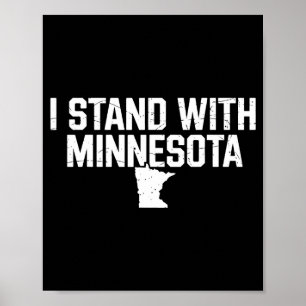 Ik Sta Met Minnesota Vintage Mn Staat Kaart Trots Poster