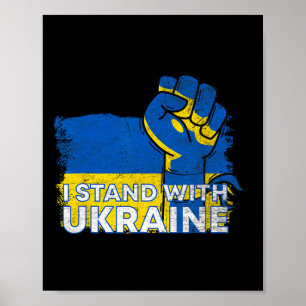 Ik sta met Oekraïense vlag - Oekraïense vlag - Oek Poster