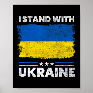 Ik sta met Oekraïense vlag - Oekraïense vlag - Oek Poster