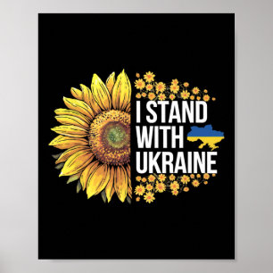 Ik Sta Met Oekraïense Zonnebloem Oekraine Vrede Ma Poster