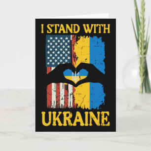 Ik Sta Met Oekraïne Amerikaanse Vlag Hand Hart Vro Kaart