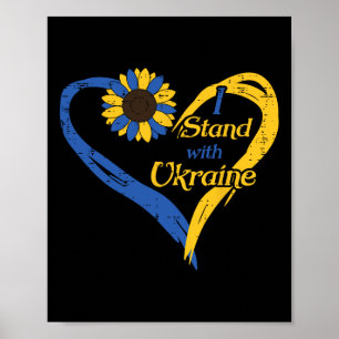 Ik Sta Met Oekraïne Hart Zonnebloem Oekraïense Vro Poster