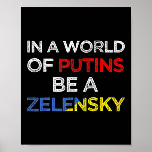 Ik sta met Oekraïne in een wereld van Poetins wees Poster