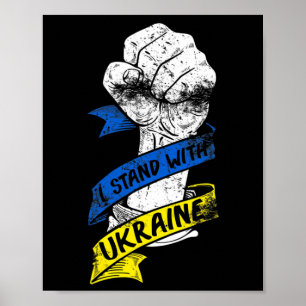 Ik sta met Oekraïne Vlag Power Lint Steun Ukr Poster