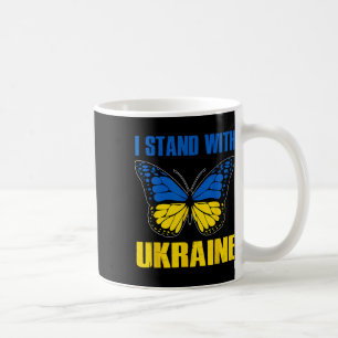 Ik Sta Met Oekraïne Vlinder Oekraïense Vlag Koffiemok