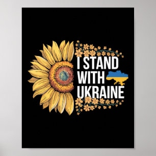 Ik Sta Met Oekraïne Zonnebloem Oekraïne Vredesonde Poster