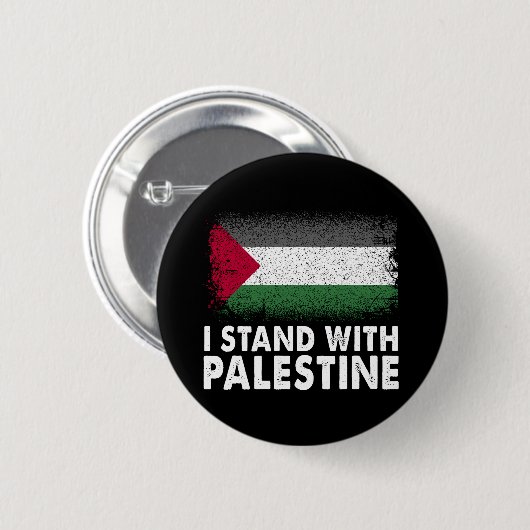 Ik sta met Palestijnse vlag Ronde Button 5,7 Cm (Voorkant /achterkant)