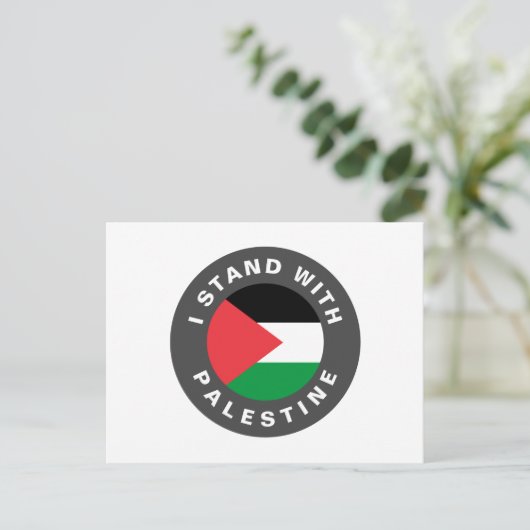 Ik sta met Palestina aangepaste tekst en vlag Briefkaart (Staand voorkant)