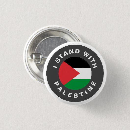 Ik sta met Palestina aangepaste tekstvlag Ronde Button 3,2 Cm (Voorkant /achterkant)