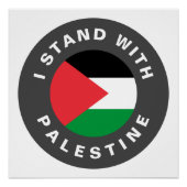 Ik sta met Palestina vlag aangepaste tekst Perfect Poster (Voorkant)
