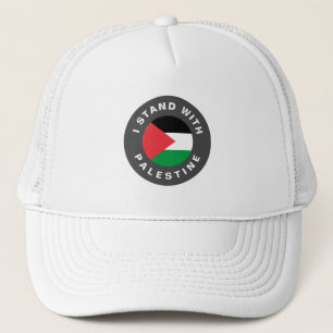 Ik sta met Palestina vlag aangepaste tekst Trucker Pet