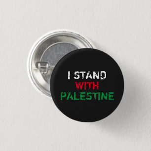 Ik sta met Palestine wit rood groen zwart tekst Ronde Button 3,2 Cm