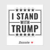 Ik sta met Trump 2024 teken Sticker (Vel)