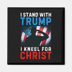 Ik sta met Trump is mijn President kniel Jesus Chr Magneet