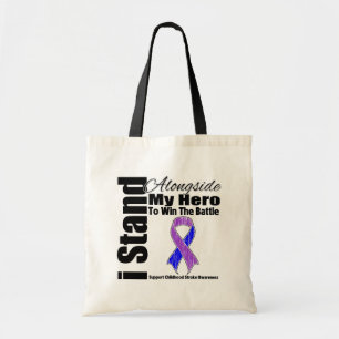 Ik sta naast mijn kinderslag tote bag