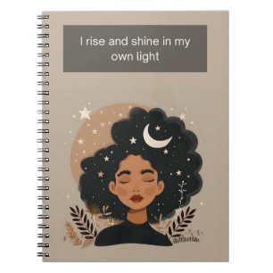 Ik sta op en schijn in mijn eigen licht notitieboek