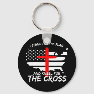 Ik sta voor de vlag en Kneel voor de Cross Patri Sleutelhanger