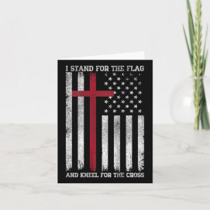 Ik sta voor de vlag kniel voor het kruis Usa Ameri Kaart