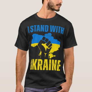 Ik sta voor Oekraïne, de Oekraïense vlag stijgt he T-shirt