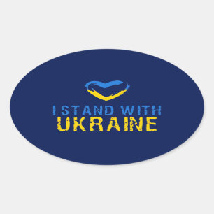 Ik sta voor Oekraïne Ovale Sticker