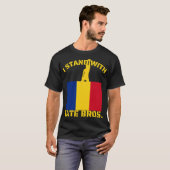 IK STAND MET TATE BROS. ROEMENIË FLAG ROEMENIË T-SHIRT (Voorkant volledig)