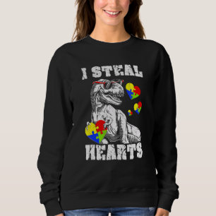 Ik Steal Hearts Dino Trex Autisme Awareness Toddle Trui