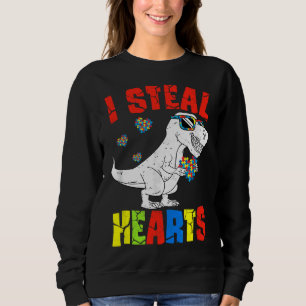 Ik Steal Hearts Dinosaur Autism Awareness Toddler  Trui