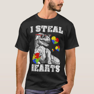 Ik Steal Hearts Trex Dino Baby Boy Autisme T-shirt