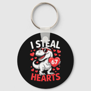 Ik steel 67 harten Grappige 67 Valentijnsdag Dinos Sleutelhanger