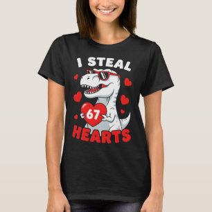 Ik steel 67 harten Grappige 67 Valentijnsdag Dinos T-shirt