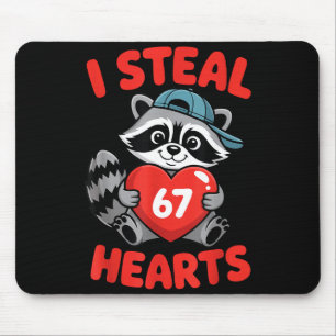 Ik steel 67 harten Grappige 67 Valentijnsdag Wasbe Muismat