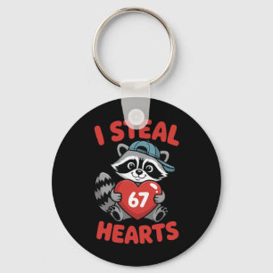 Ik steel 67 harten Grappige 67 Valentijnsdag Wasbe Sleutelhanger
