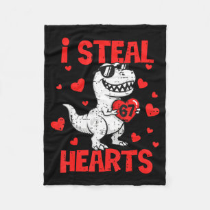 Ik steel 67 harten T-rex zes zeven Valentijnsdag B Fleece Deken