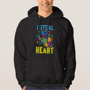 Ik steel hart Dinosaur-autisme bewustzijn Hoodie