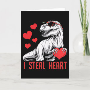 Ik steel hart T-rex dinosaurus Valentijn kinderen  Kaart
