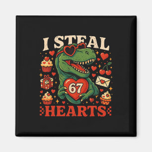 Ik steel harten 67 Funny Valentine T-rex Dinosaur  Magneet