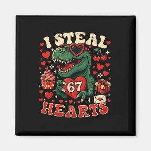 Ik steel harten 67 Funny Valentine T-rex Dinosaur  Magneet