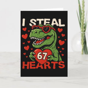 Ik steel harten 67 Grappige Valentijn T-rex Dinosa Kaart