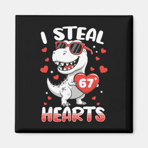 Ik steel harten 67 Meme Grappige Dinosaur Valentij Magneet