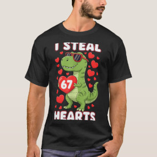 Ik steel harten 67 Trex Kids Valentijnskaarten Mem T-shirt