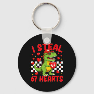 Ik steel harten 67 Valentijnsdag 67 Dinosaur T-rex Sleutelhanger
