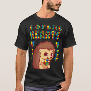 Ik steel harten Autisme bewustzijn egel puzzel stu T-shirt