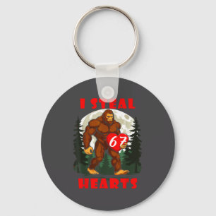 Ik steel harten Bigfoot Grappig Wild Dier Liefde 6 Sleutelhanger